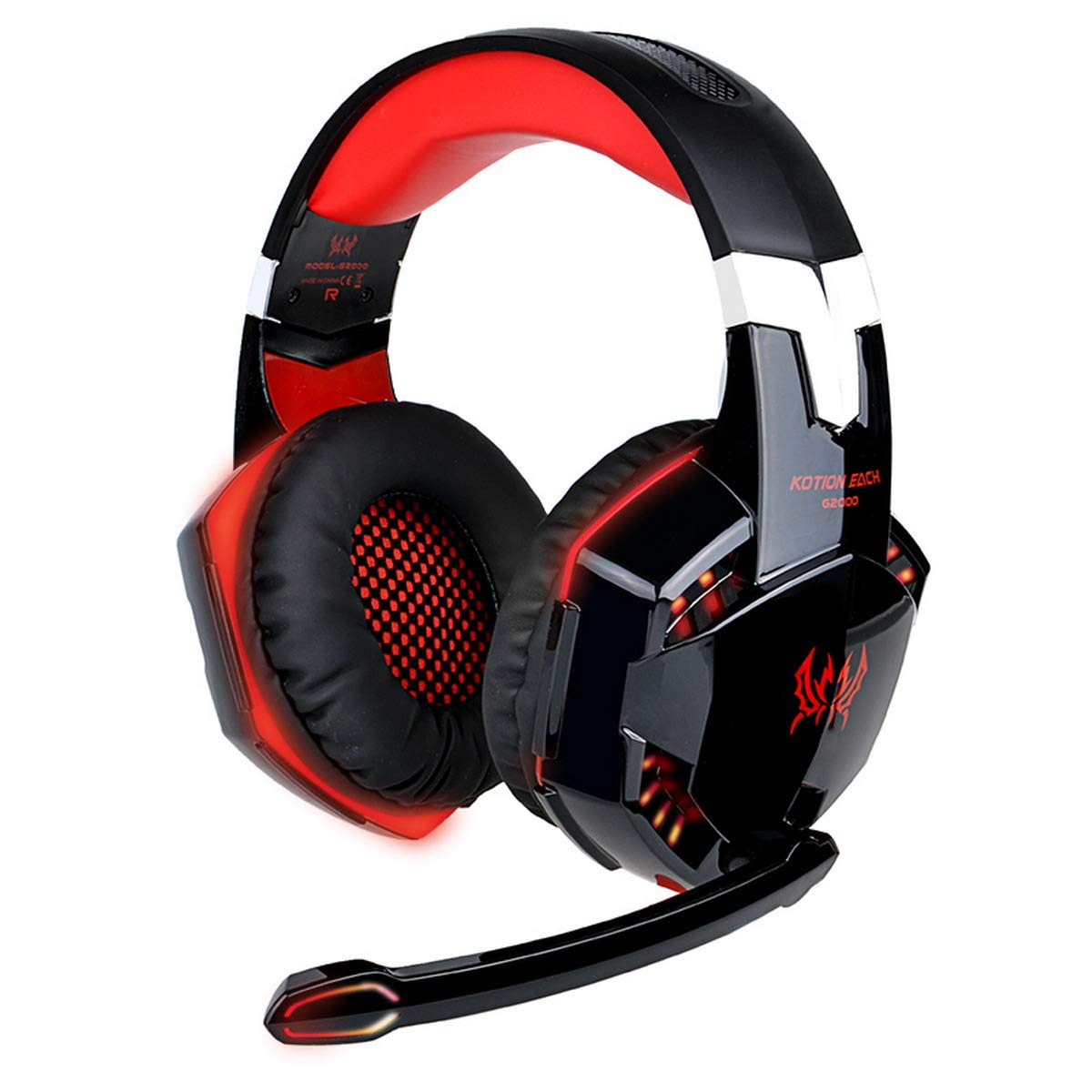 Mecoco Gaming Headset Stereo USB LED Lighting Headphone with Mic for PC Laptop Tablet