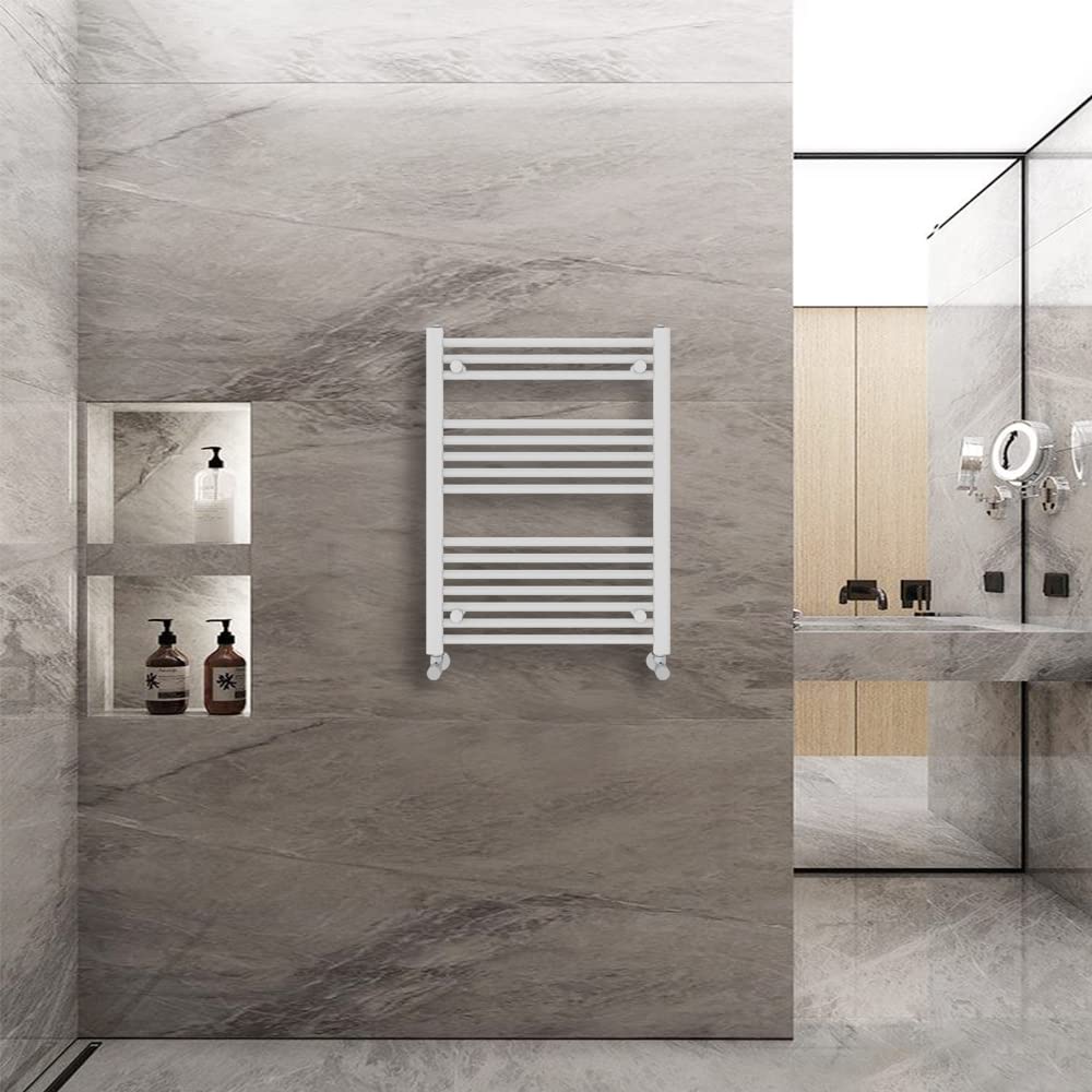 Warmehaus White Straight Heated Towel Rail Radiator Ladder 800X600mm Central Heating Radiators For Bathroom Kitchen