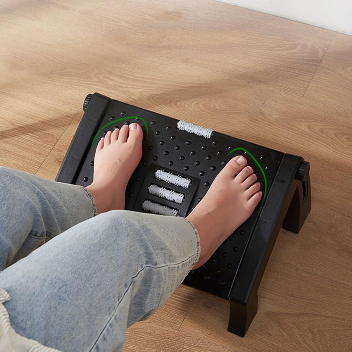 Gadpiparty Tabouret de Pédicure Pratique Repose-Pieds Réglable en Abs, Structure Stable et Massage Plantaire pour Soins des Pieds à Domicile ou Salon