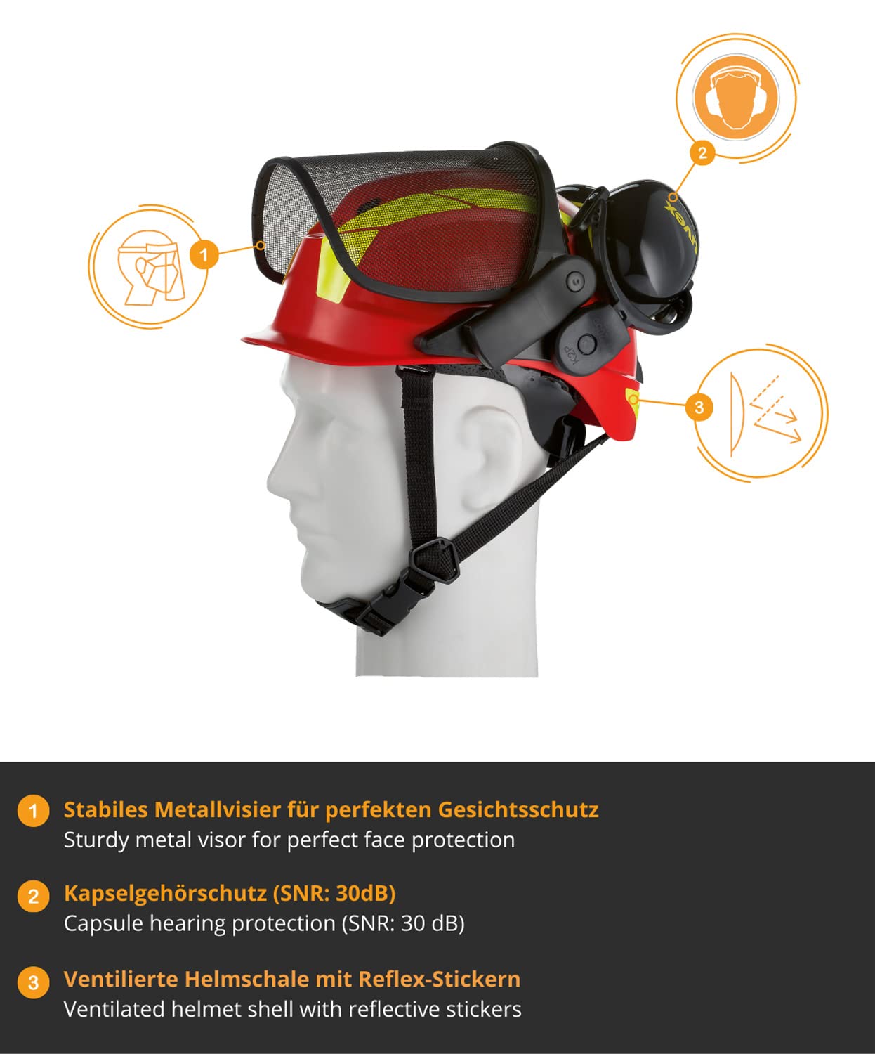 Uvex Pheos Forestry - Forsthelm mit Gehör- und Gesichtsschutz - SNR: 30dB