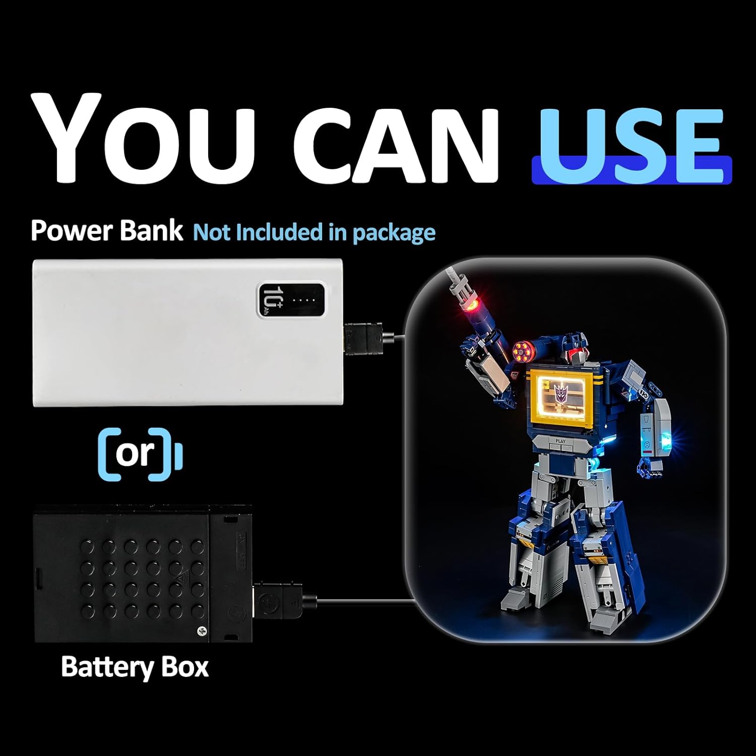 YEABRICKS LED Light for Lego-10358 Icons Transformers: Soundwave Building Blocks Model (Building Set NOT Included)