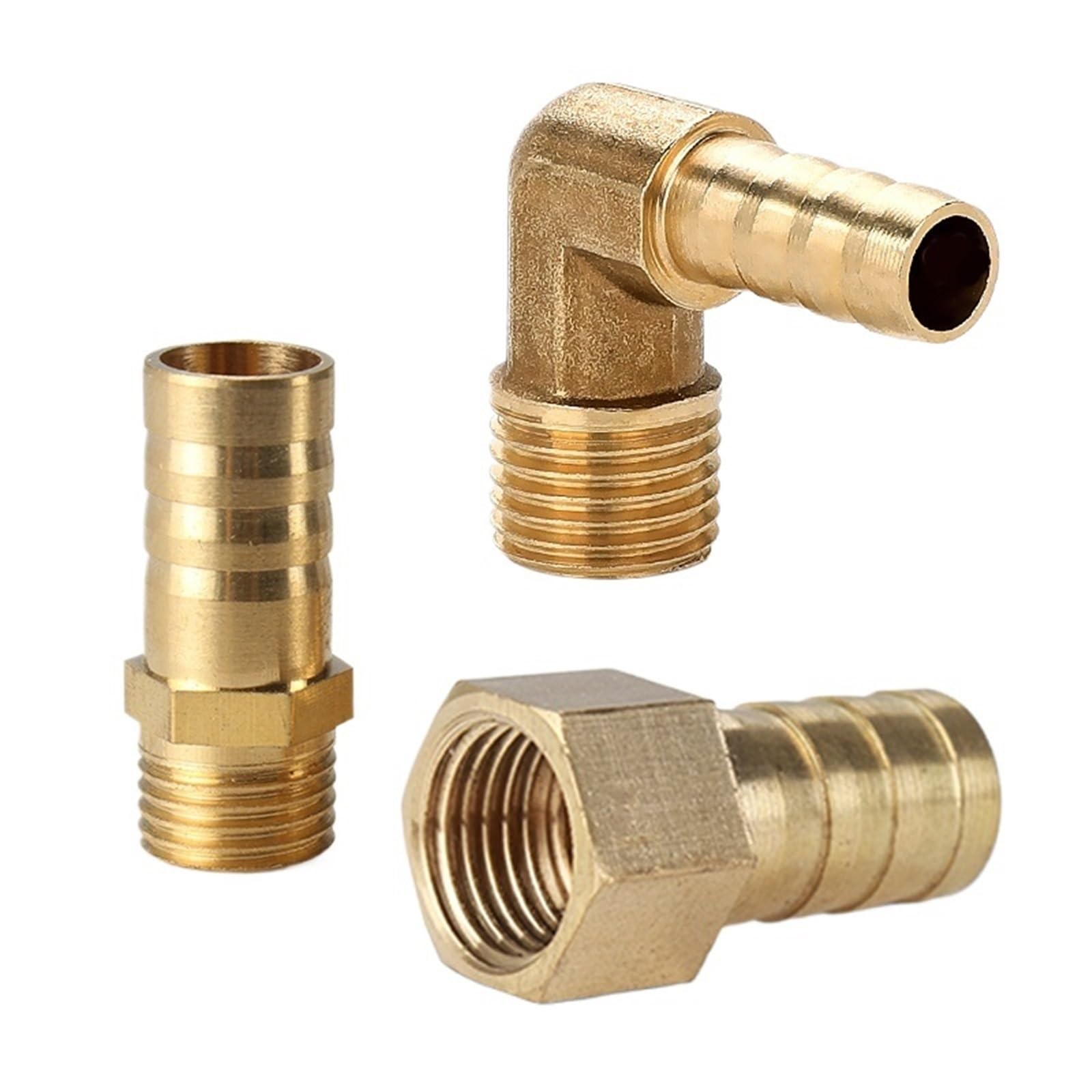Whosale Brass Fitting 12mm Male Female Thread 1/8" 1/4" 3/8" 1/2" Copper Connector Joint Coupler (PL 10PCS,12MM_1/8")