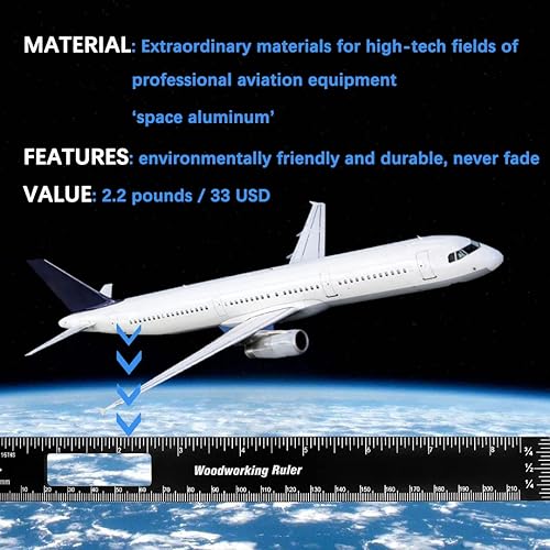 Miniatura 7 de Regla de bolsillo de 8 pulgadas, regla de metal negro de precisión flexible, regla profesional para carpintería, herramienta de dibujo de borde