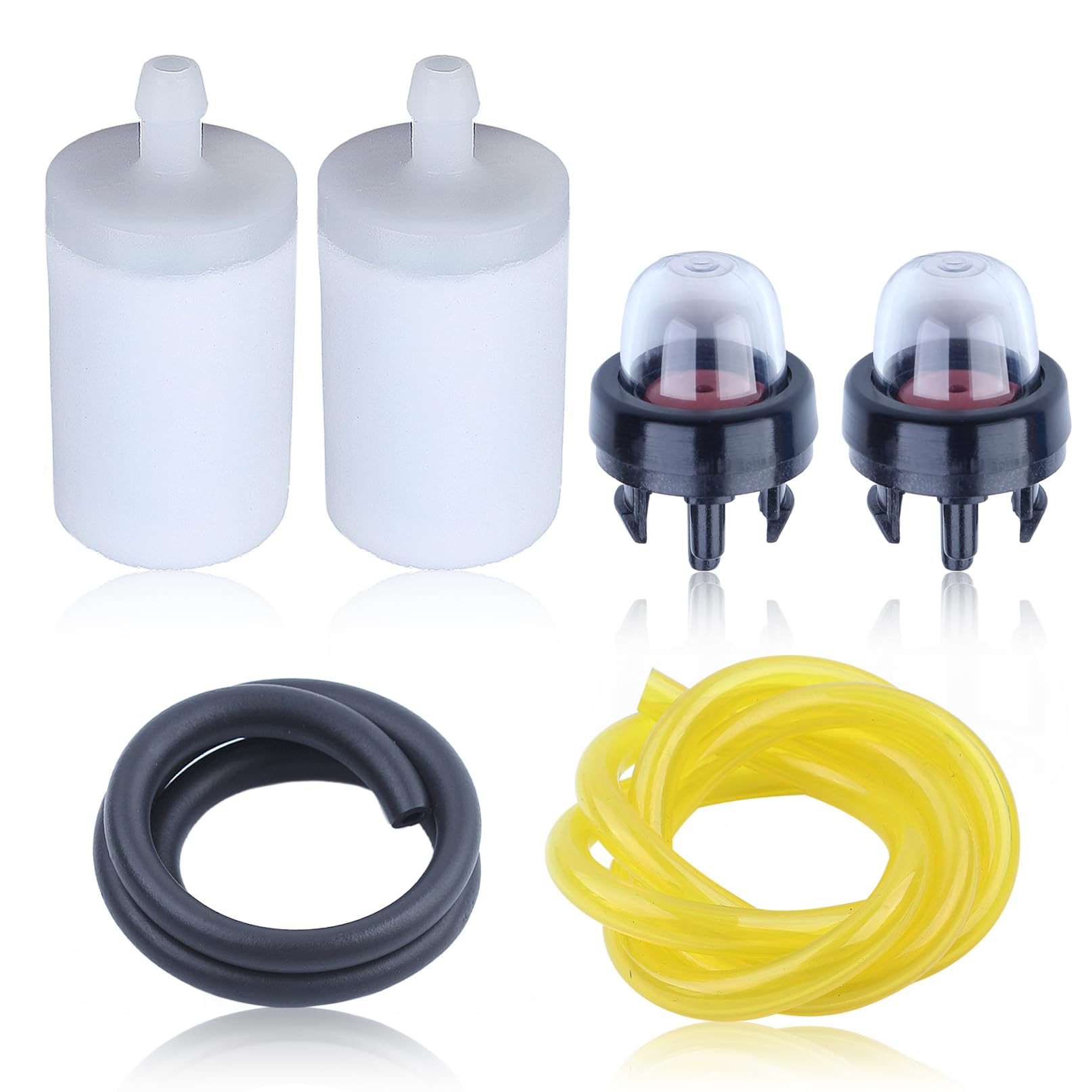 Aumel Black Fuel Filter Line Hose Primer Bulb Kit For Husqvarna Poulan Stihl Mcculloch Chainsaw