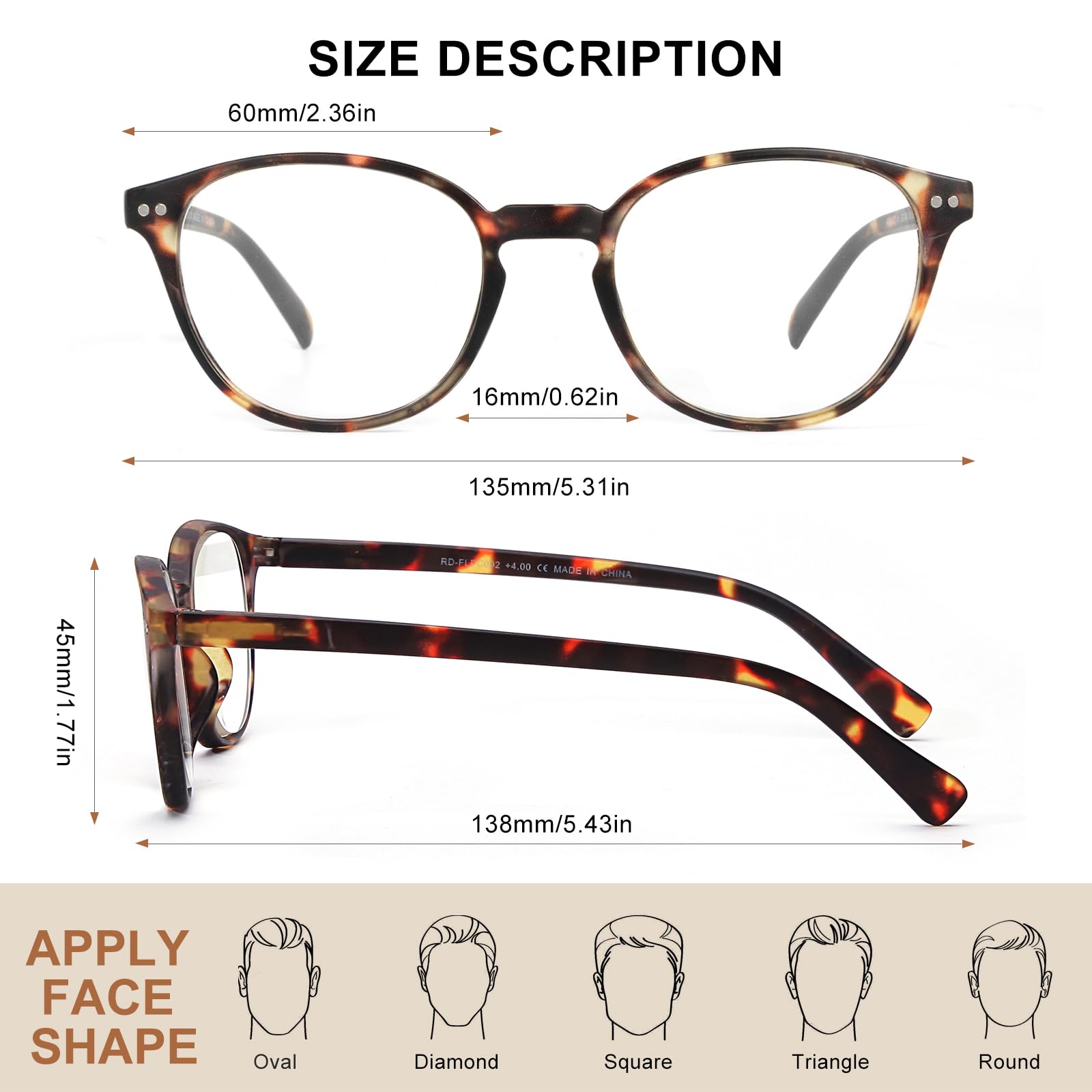 OKH Blue Light Blocking Glasses for Women Men Computer Gaming Eyewear Anti Glare Anti Eye Strain Reduce Headaches Eyeglasses with Spring Hinges (Tortoise Round) - Image 2