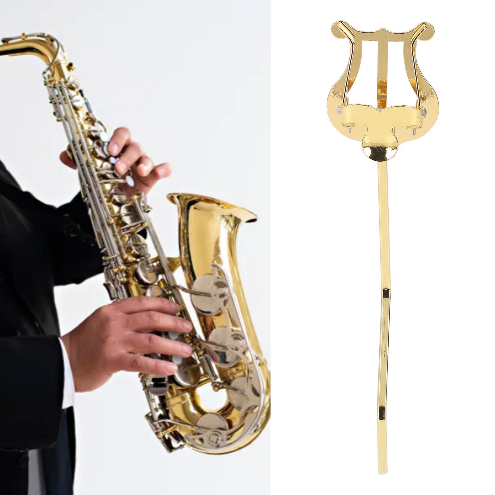 Supporto da Marcia per Sax, Supporto a Morsetto per Spartiti per Sassofono Tenore Contralto