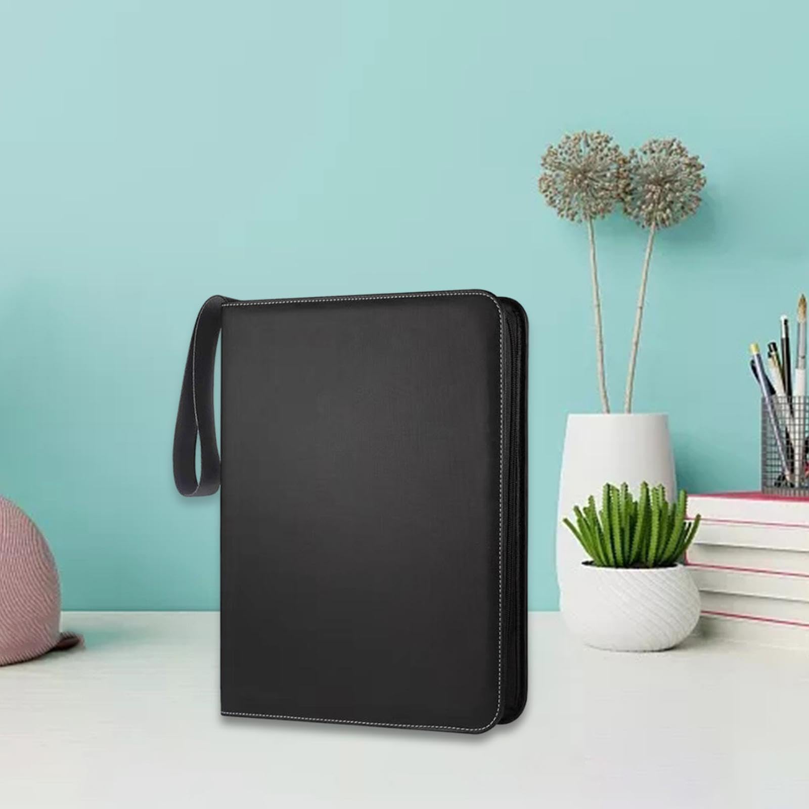 Sharplace Carpeta de 9 Bolsillos para Tarjetas Coleccionables, Carpeta de Colección de Tarjetas de Béisbol con 900 Bolsillos, Libro de Tarjetas Deportivas, Negro un