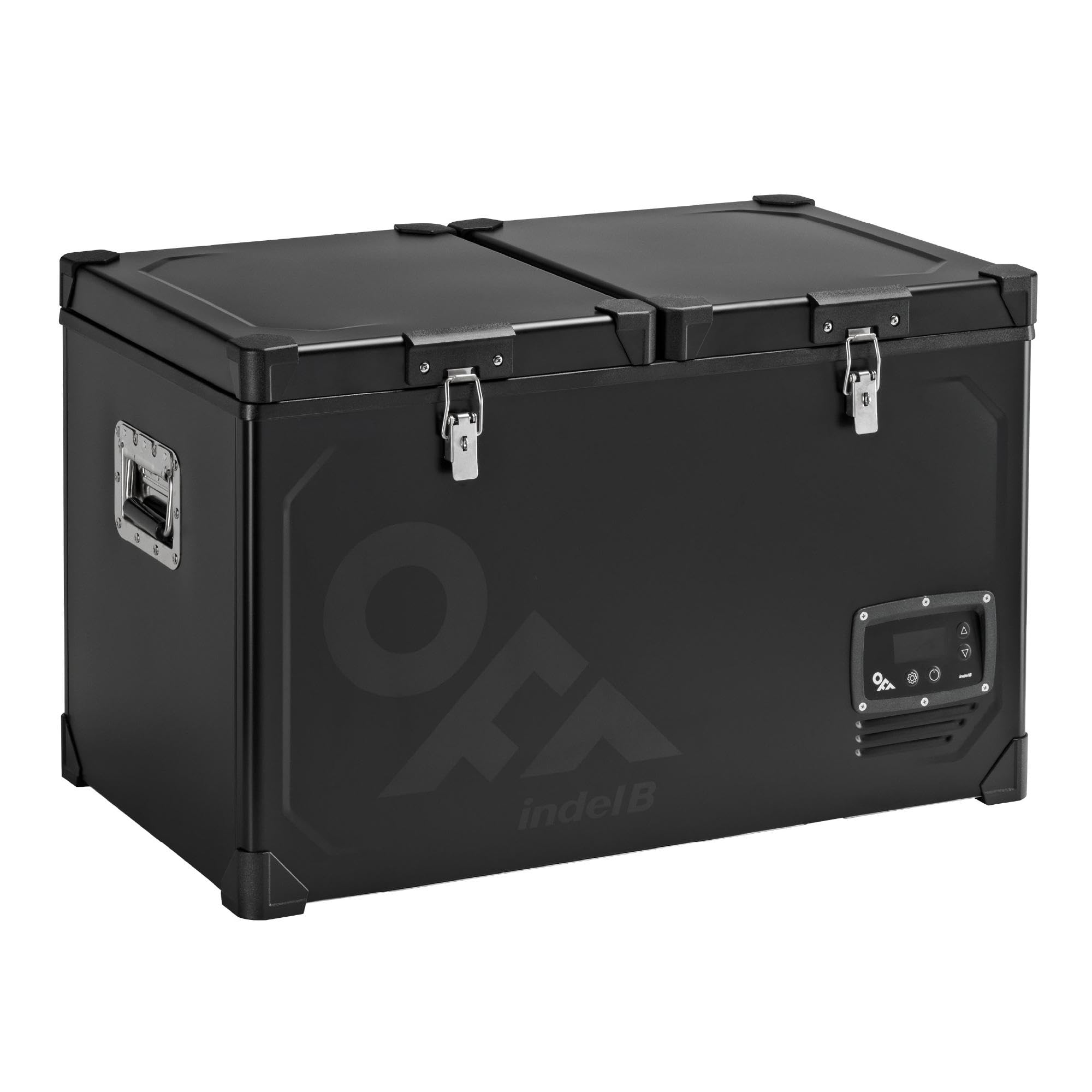 Indel B Steel – Nevera y Congelador Portátil de Compresor 12/24V DC, Capacidad 45L / 60L (2 Zonas) / 71L, Nevera para Coche, Camión, Autocaravana y Camping, Temperatura de +10°C a -18°C