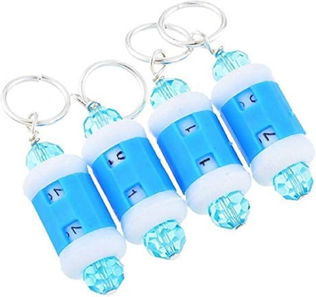 Weiye 2 in 1 Stitch Marker and Row Counter 9.5mm 12mm Knitting Crochet Stitch Marker Row Counter DIY Accessories, Upgrade 4pcs