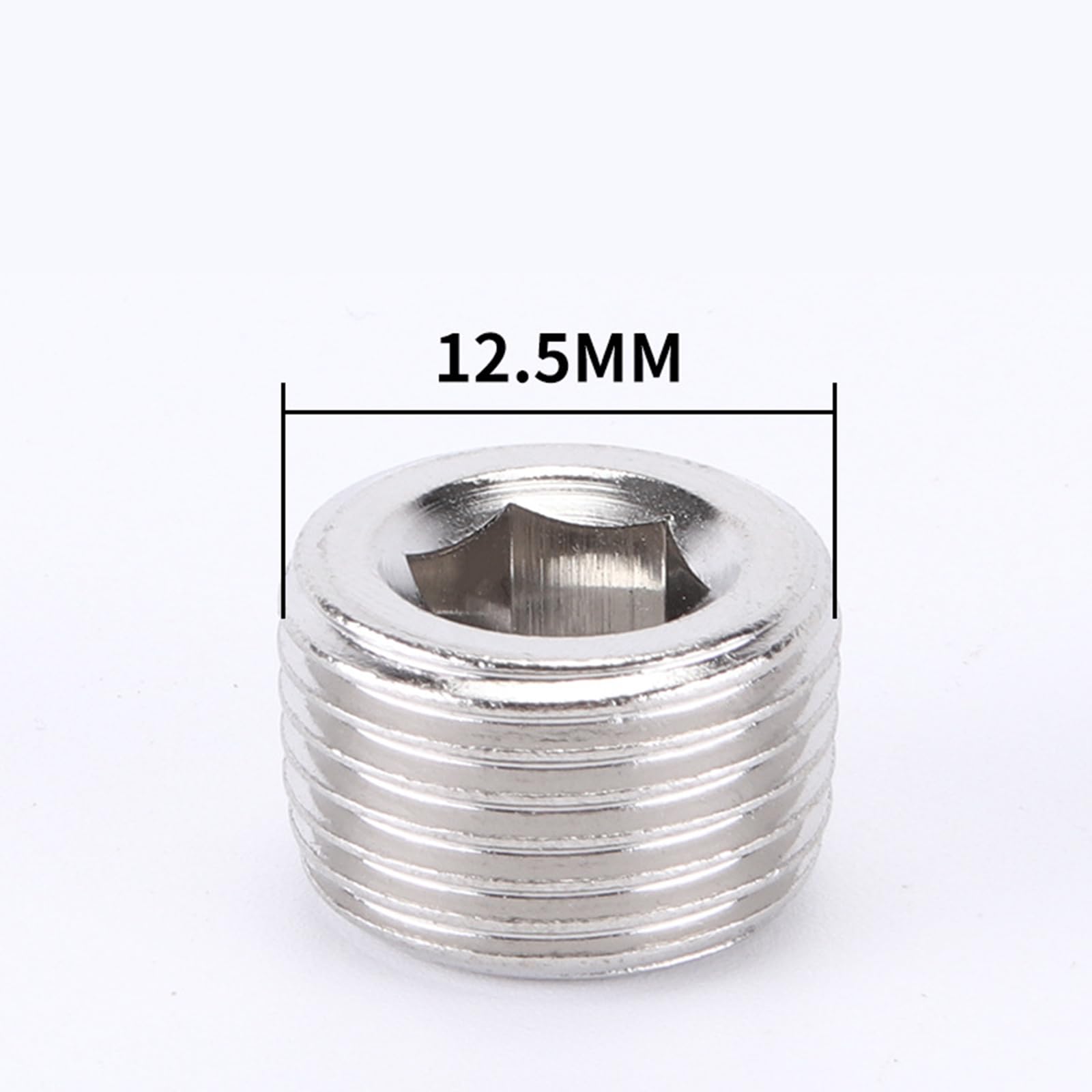 1/4" Stainless Steel Pipe Plugs, Male Thread, Inner Hex Head, Pneumatic Fittings Adapters End Caps, 10 Pcs - Image 2