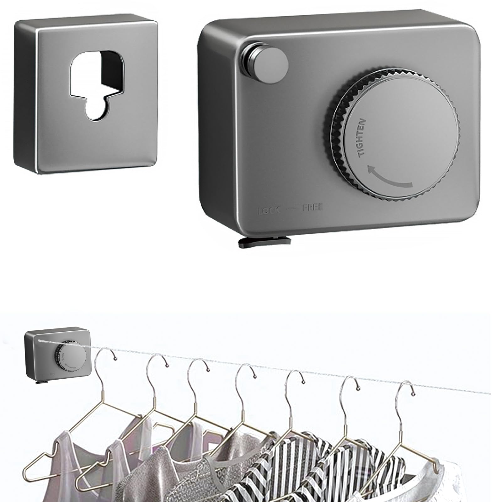 Stendibiancheria Retrattile Da Parete 2,8 Metri – Filo In Nylon, Salvaspazio Per Balcone, Bagno, Camera, Carico 7-10 Kg - 6