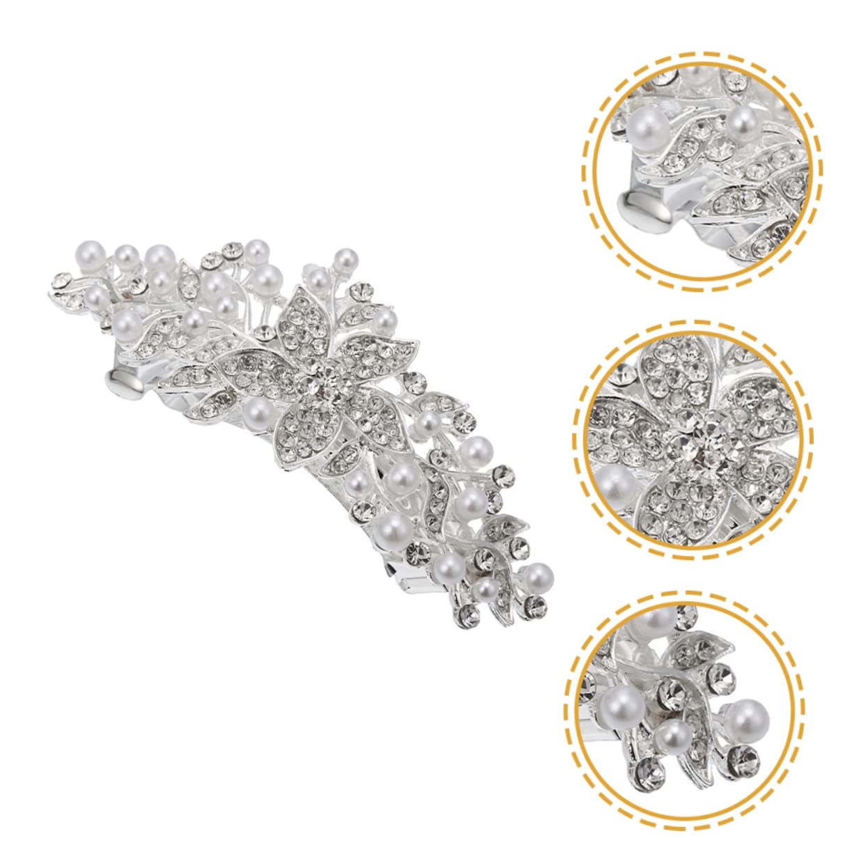5pezzi Fermaglio Per Con Perle e Strass Per Donne Elegante Clip Per Acconciature Da Cerimonia e Festa Accessorio Per Sposa e Compleanno Design Chic e Delicato Facile Da Indossare e