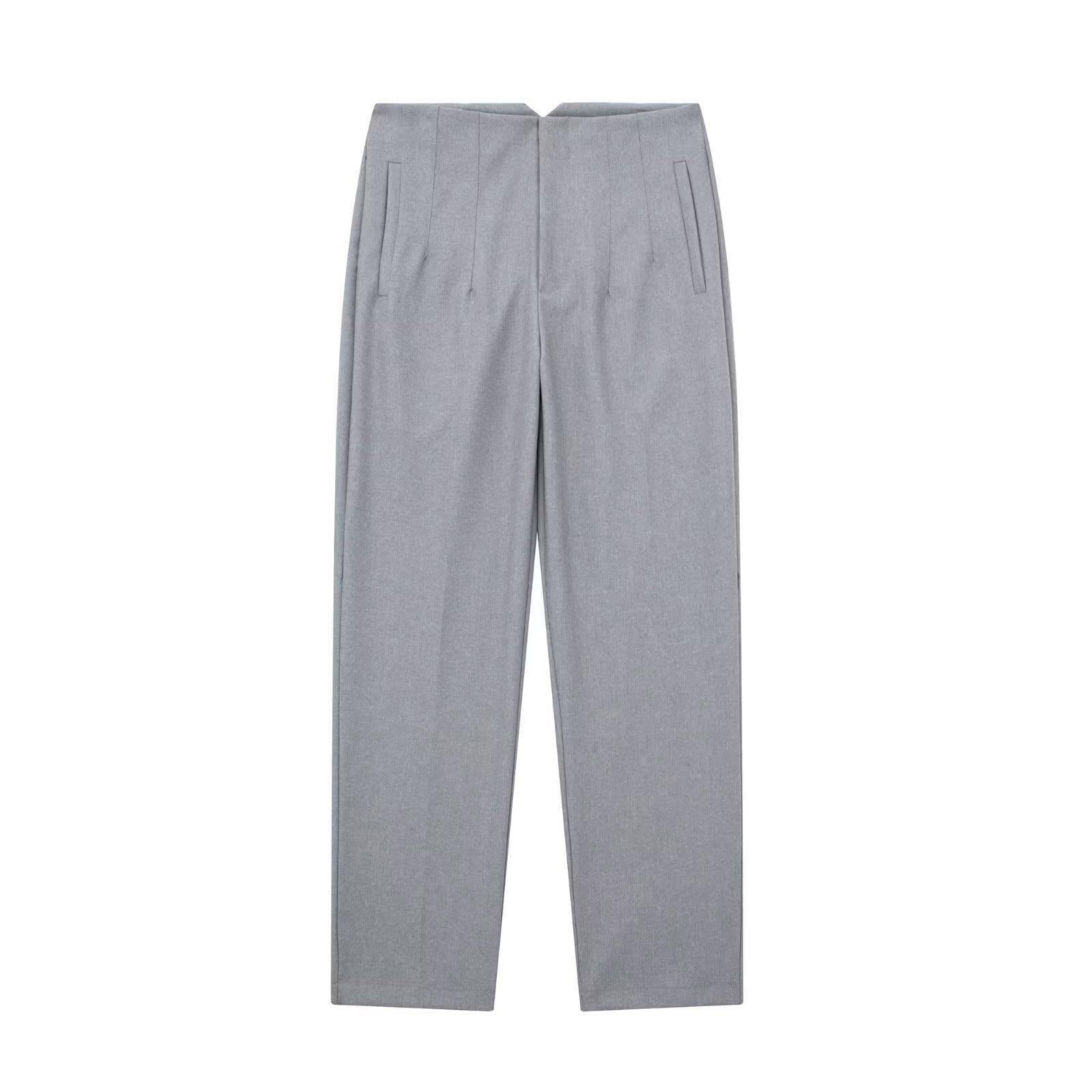 Casual Pants for Women Stretch Dressy Comfy Solid Color Straight Suit Pants Ladies Formal Business Work Office Pants