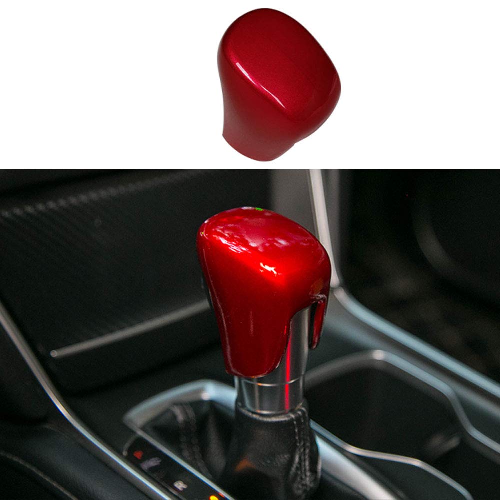 XITER ABS Car Interior Auto Gear Shift Knob Frame Cap Cover Trim Car Protect Accessories Case for Honda Accord 2018 2019 2020 2021 2022Automatic Transmission-RED