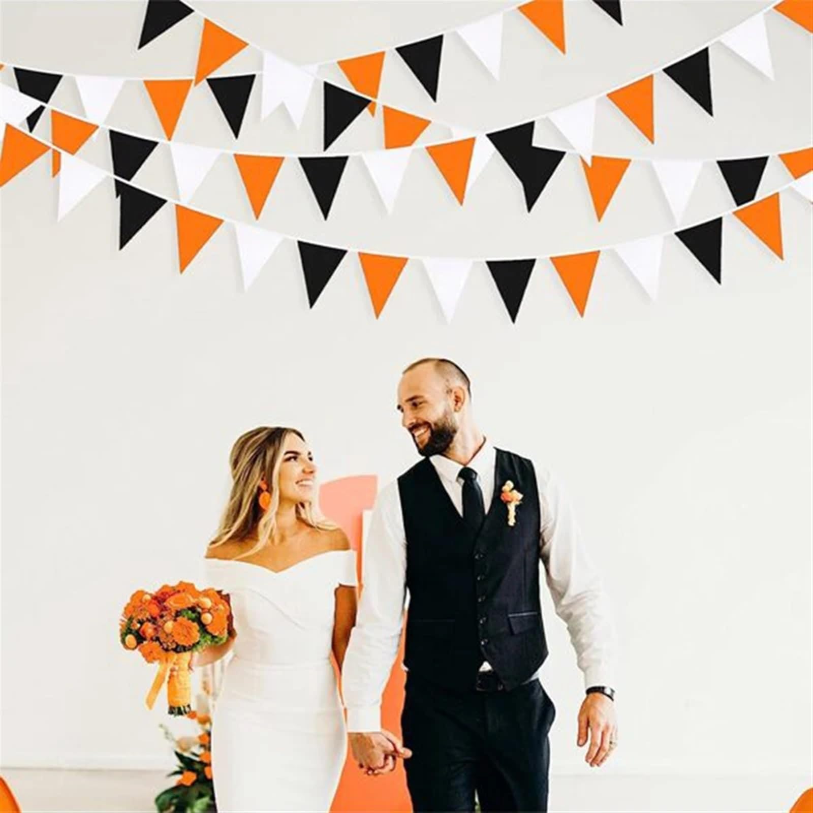 Wimpelkette, Dreiecksflaggen, mehrfarbig, 15 Stück, for Halloween, Hochzeit, Geburtstag, Abschlussfeier