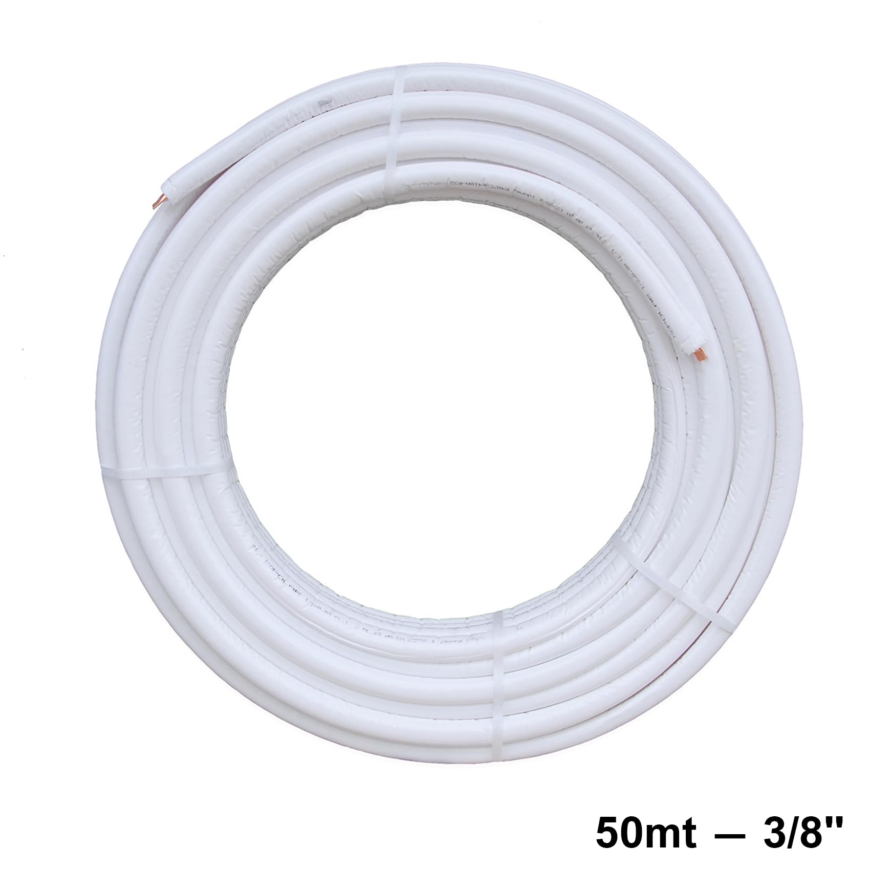 3S SuperSamaStore Tubo de cobre preaislado para aire acondicionado, EN 12735-1, tubería de cobre profesional CU-DHP 99,9% para climatizadores y refrigeración, diámetro de 9,52 mm, rollo de 50 metros