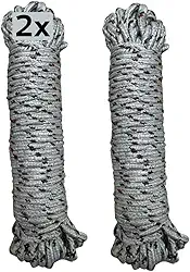 Kit 2 Cordas Varal Trançadas Multiuso, Nylon, 30m de cordas, para Camping, Escalada, Amarração, 2 Unidades