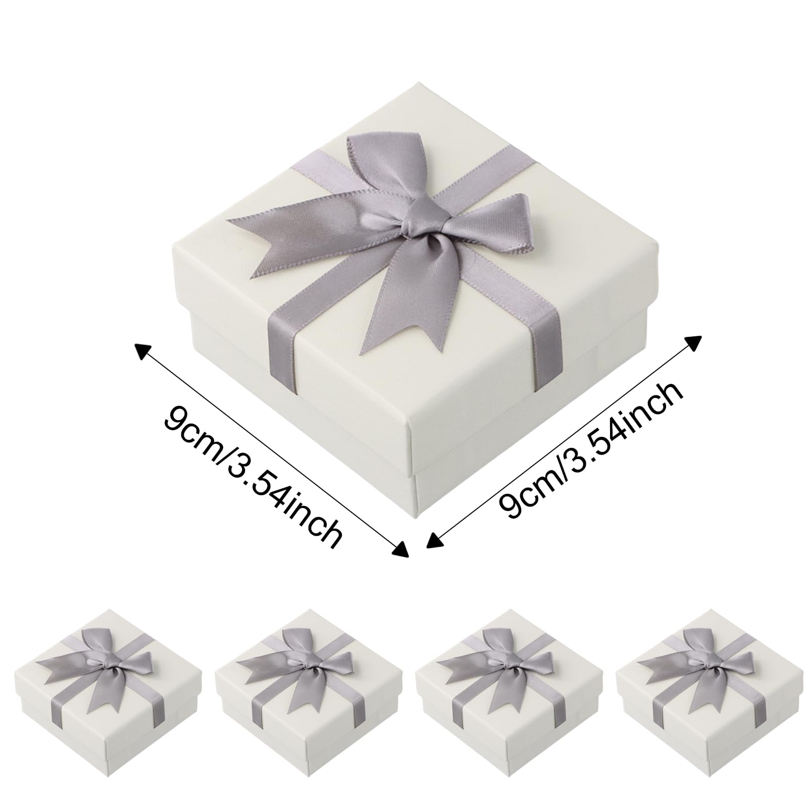 JIYIN Lot De 4 Petites Boîtes Cadeaux De 7,9 Cm, Boîtes à