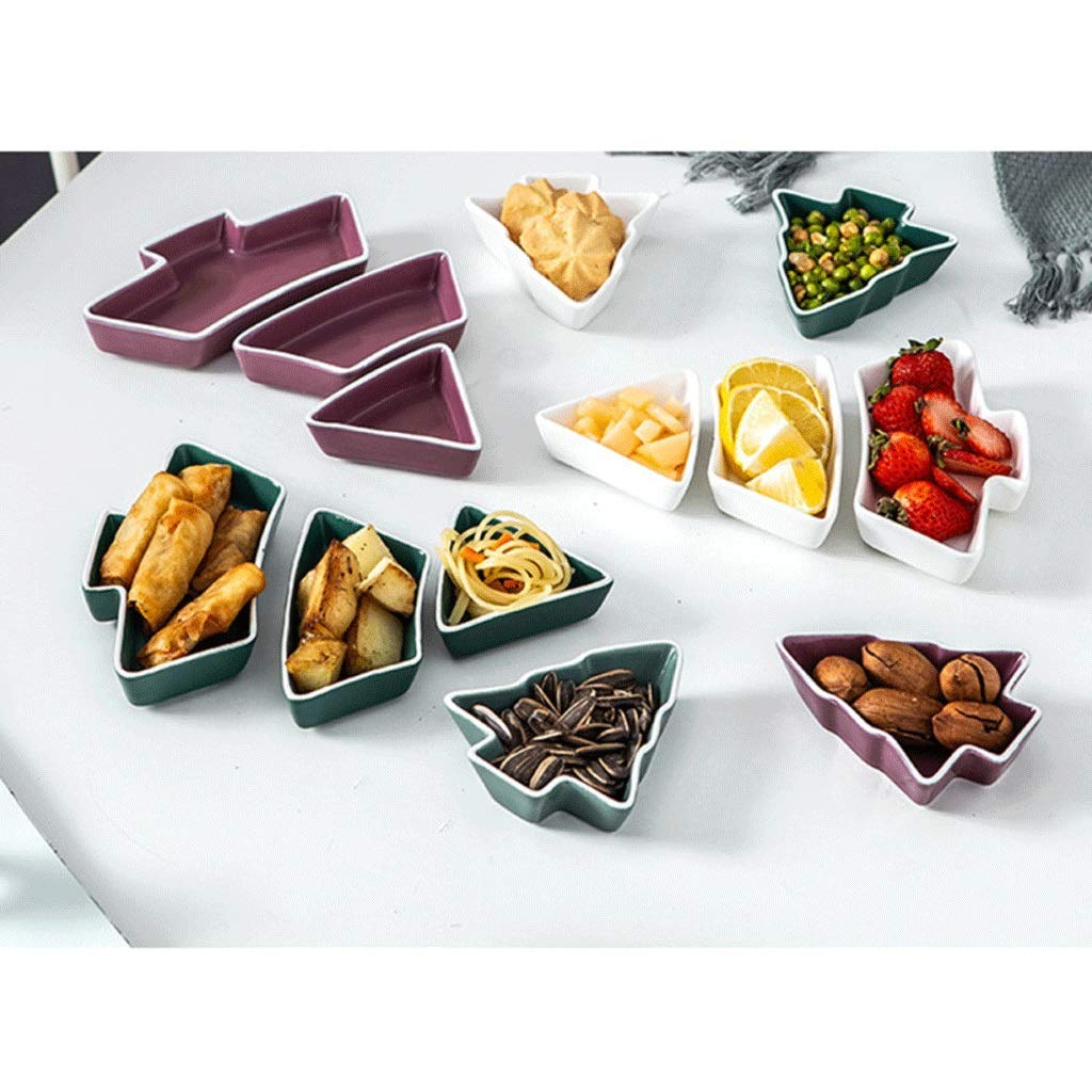 ERoomQ Beautiful Home Supplies Creative Ceramic Snack Fruit Plate with Dried Fruit Plate Fruit Plate Appetizer Plate/Purple,