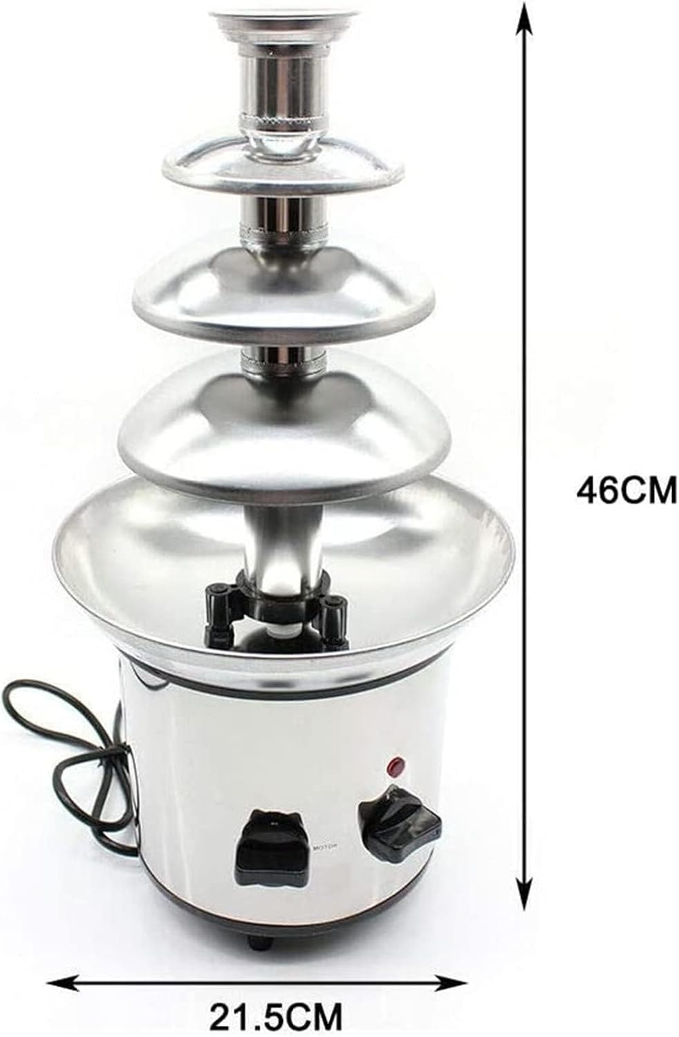 Tier Stainless Steel Luxury Hot Chocolate Cream Fondue Fountain-Easy to Assemble, Perfect for Party Wedding Restaurant Hotel