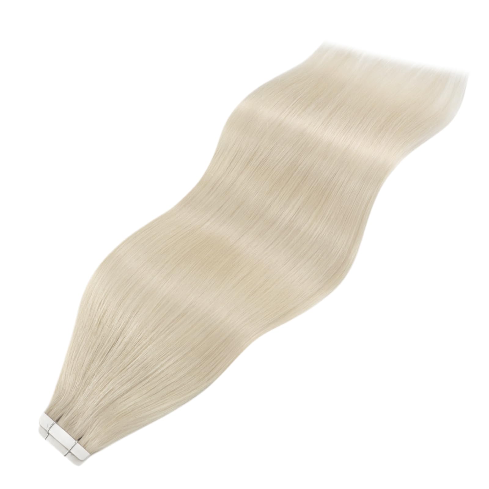 YoungSee Tape Extensions Echthaar Platinblond,Echthaar Extensions Tape Blond,Echt Haar Tape-in Extension Kurz,Tapes Haarverlängerung,Tapes Echthaar-Extensions für Damen,30 cm,30g,20pcs,60A
