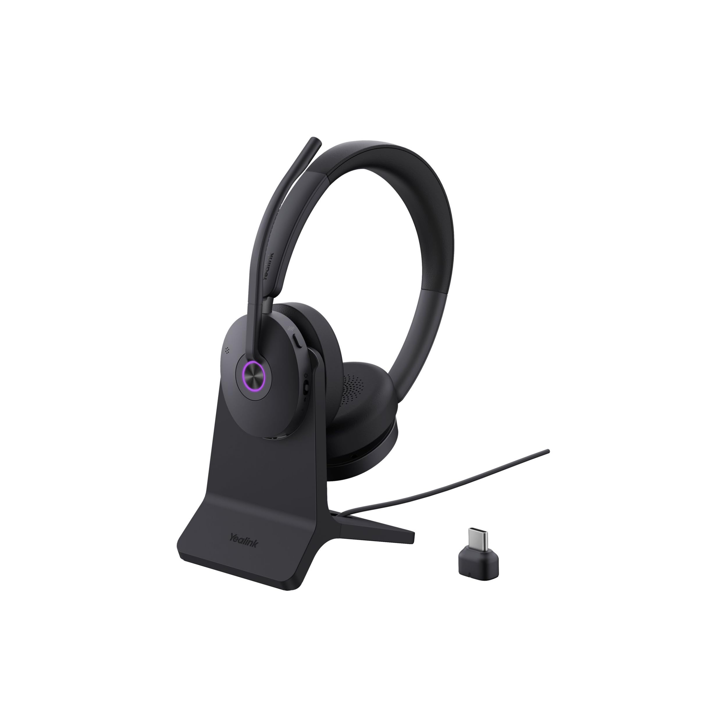 Yealink BH 74 UC - Cuffie con supporto di ricarica, Bluetooth, Hybrid ANC, 32 ore di conversazione, USB-C/A