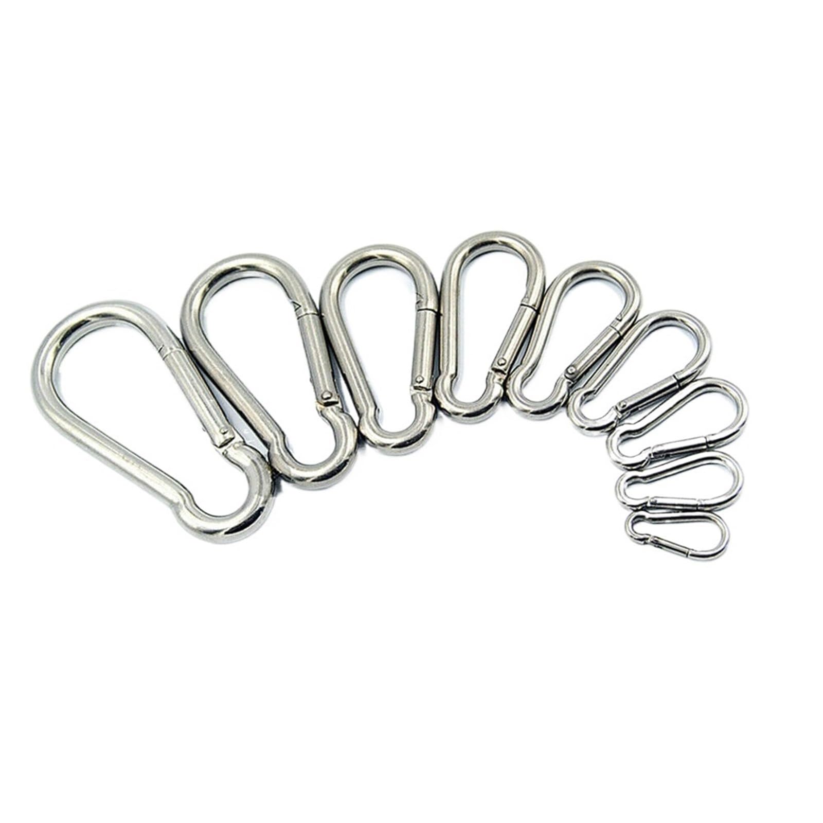 BREAKA M3/M4/M5/M6/M7/M8/M9/M10/M11/M12/M14 Mosquetón de Acero Inoxidable 304 Gancho de Resorte a presión Camping Escalada Carabina (Color : M12x140mm)