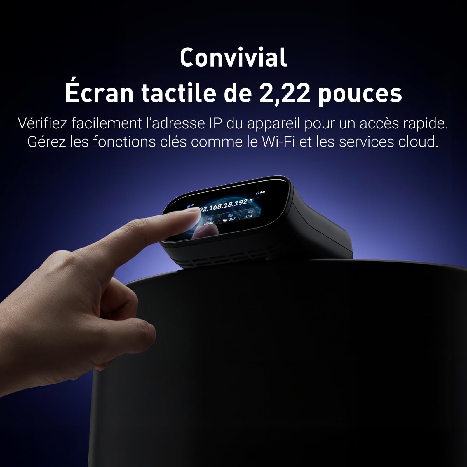 GL.iNet Comet Pro (GL-RM10) KVM à distance via Wi-Fi, Wi-Fi 6 double bande, passthrough 4K @ 30 Hz, écran tactile, EMMC 32 Go, support échelle, accès à distance pour la récupération après sinistre