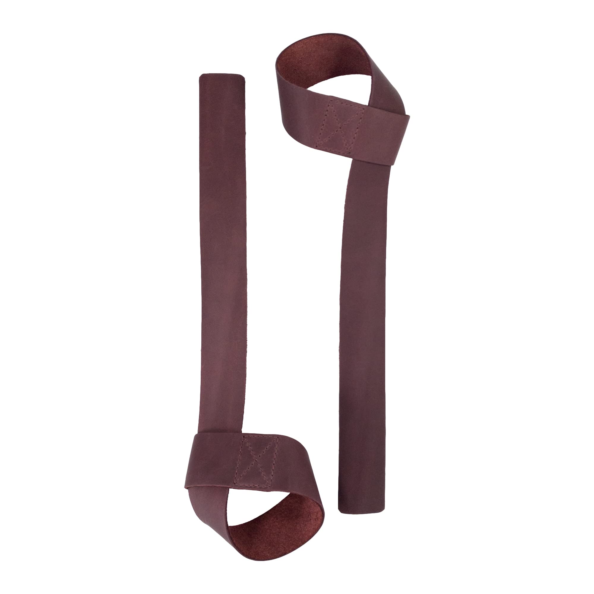 Hide & Drink, Lifting Straps (2 Pack) for Working Out Handmade from Full Grain Leather, Bodybuilding Accessories - Sangria