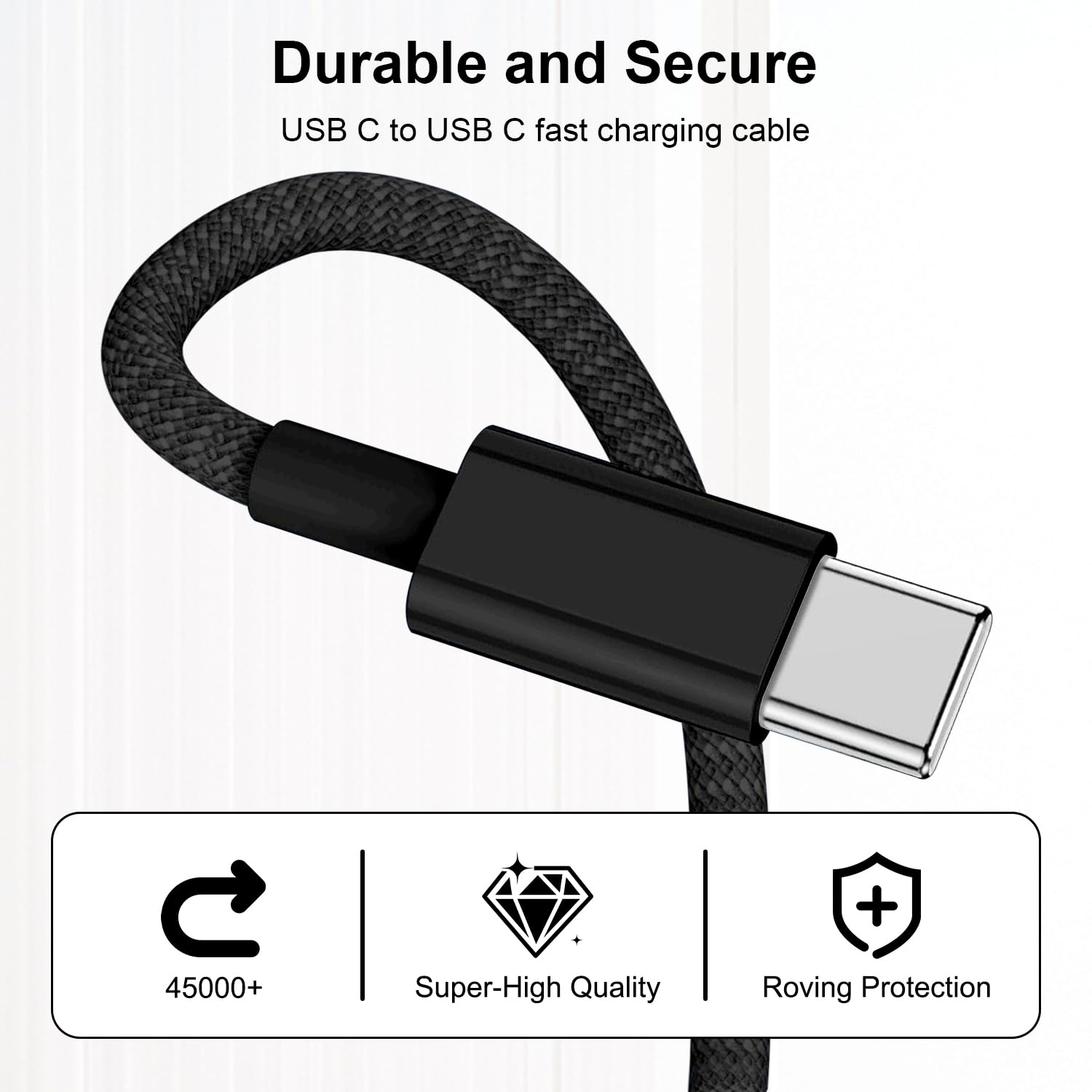 Cavo USB Type-C 3 Metri, 100W Cavo USB C USB C Nylon Cavo Type C to Type C Ricarica Rapida Cavetto Tipo C Filo Caricatore per iPhone 15 16 Pro Max/Plus,iPad Pro/Air,MacBook Air/Pro,Samsung S25 S24 S23