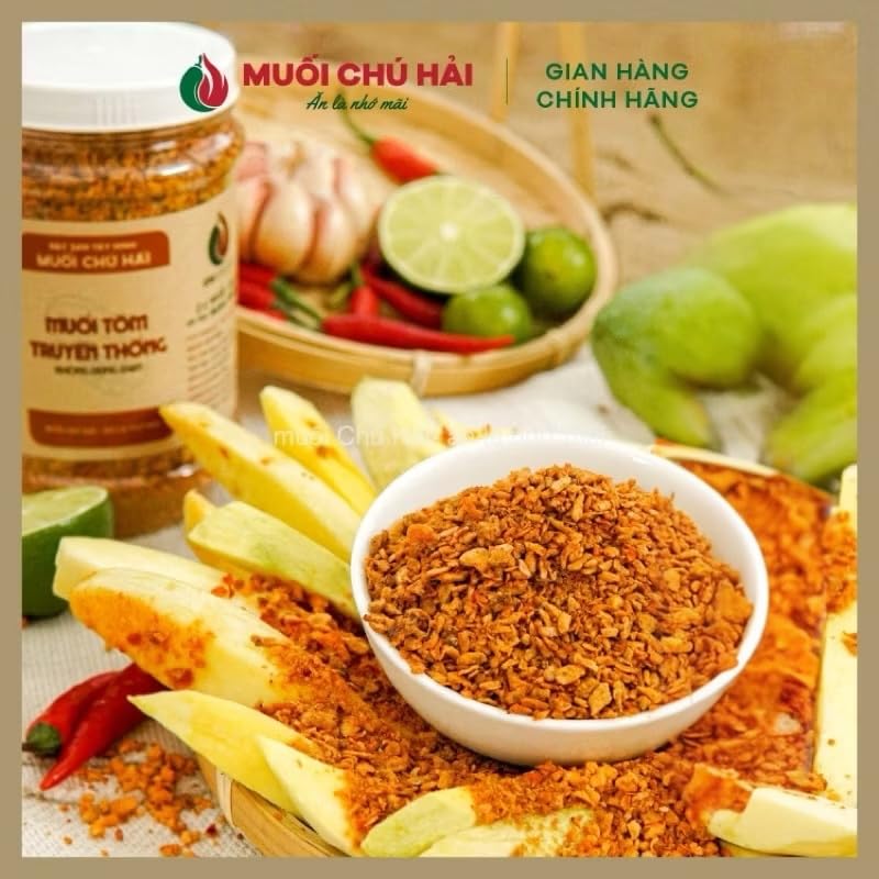 Muoi Tom Tay Ninh Chu Hai Chopspices Traditional Vietnamese Shrimp Salt Seasoning, Natural Spiced mixed - 450 gram