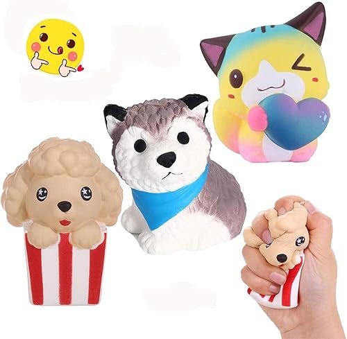 Anboor 3 piezas Squishies Perro Gato Kawaii Perro Kawaii Perfumado Suave Levantamiento Lento Animal Squishies Squeeze Stress Relief Kids Toy Prime