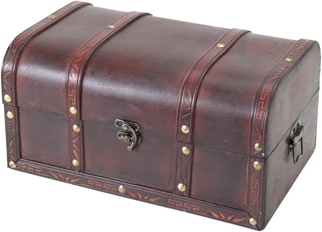 HMF 6406-130 Wooden Treasure Chest | 30 x 20 x 15 cm | Small | Portugal
