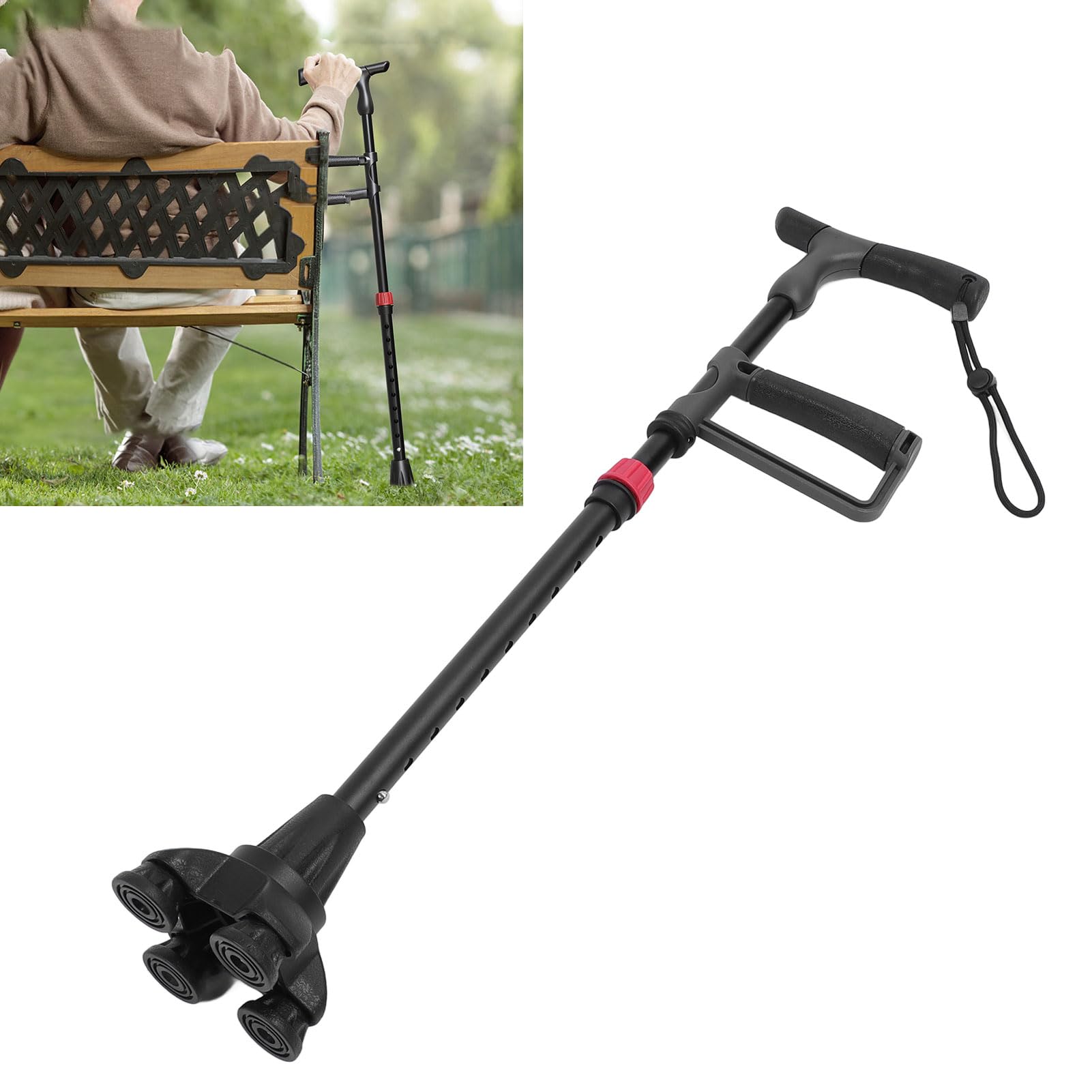 Luocute Escalera de Escalera Ajustable Asistiendo Al Bastón para Personas Mayores, Ayuda para Caminar Escaleras, Palitos de Estabilidad y Movilidad, Caminar por Dispositivos de