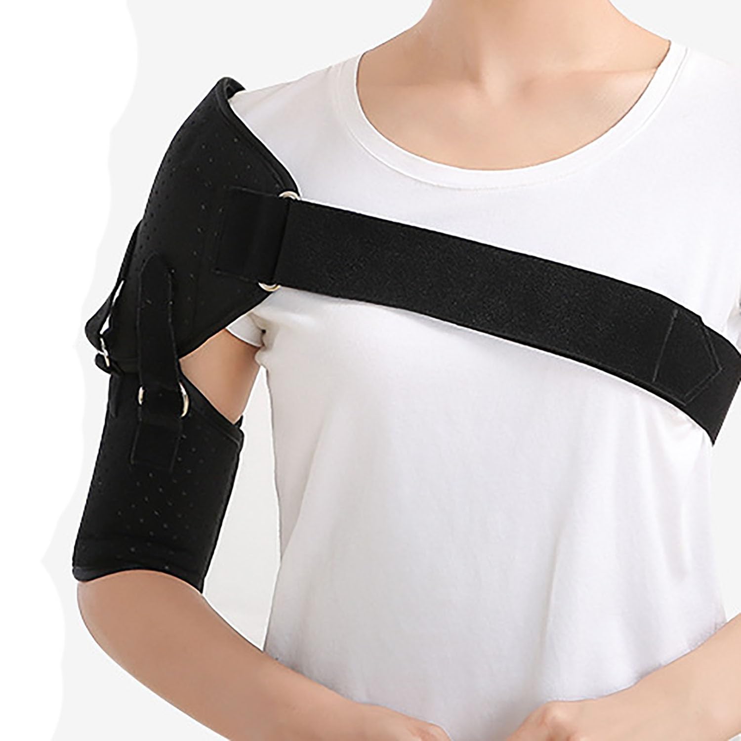 Eslinga de brazo inmovilizadora de hombro para brazo lesionado – ligera, cómoda, ajuste de tensión – ideal para clavícula rota, puño rotador, dislocación – Diseño transpirable para mayor comodidad
