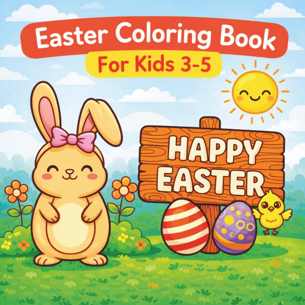 Easter Coloring Books for Kids 3-5: Big and Simple Illustrations for Toddlers and Preschoolers: Boost early creativity and fine motor skills with fun, age-appropriate spring adventures