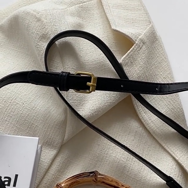Bolso Tote de Cuero para Mujer con Asa de Bambú miniatura 7