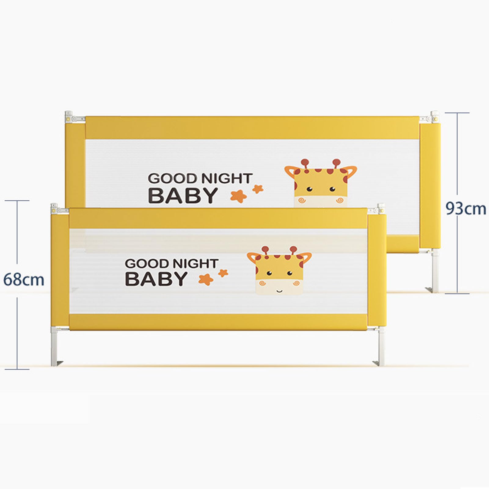 Barandilla de Cama portátil, Protector de Cama para niños y bebés, Altura Ajustable de 68 a 93 cm, barandilla de Cama Plegable y portátil para Viajes, barandilla de Seguridad para