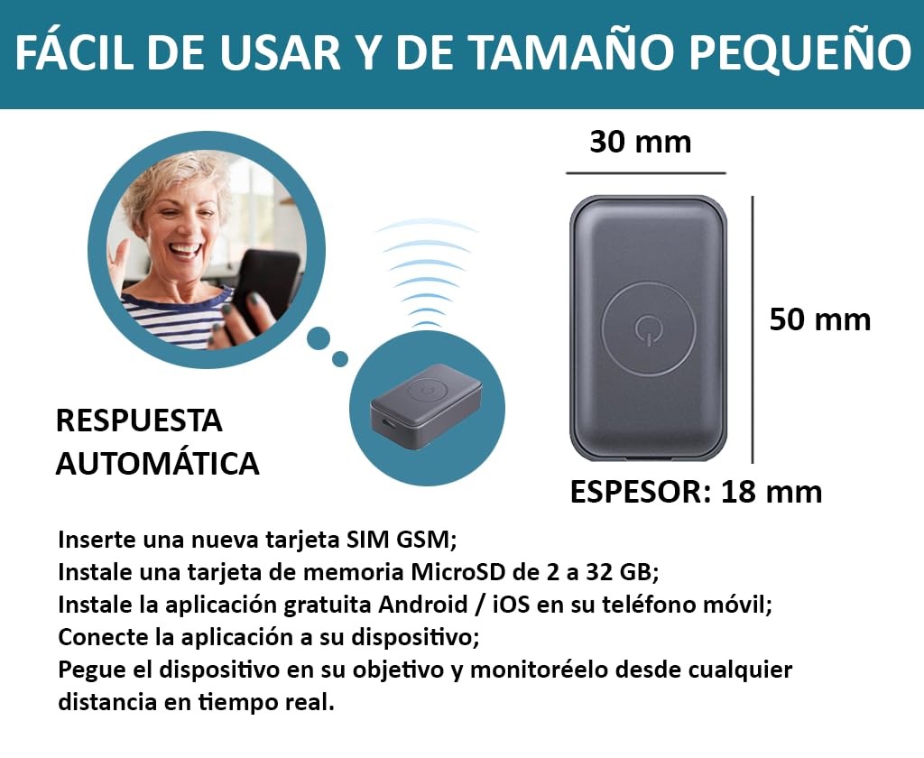 [Actualizado 2025] Grabadora de Voz espia gsm de Escucha en Tiempo Real Que le Llama o al cual Puede Usted Llamar, Mini Grabadora Espia con intensificación de la Voz, Microfono espia
