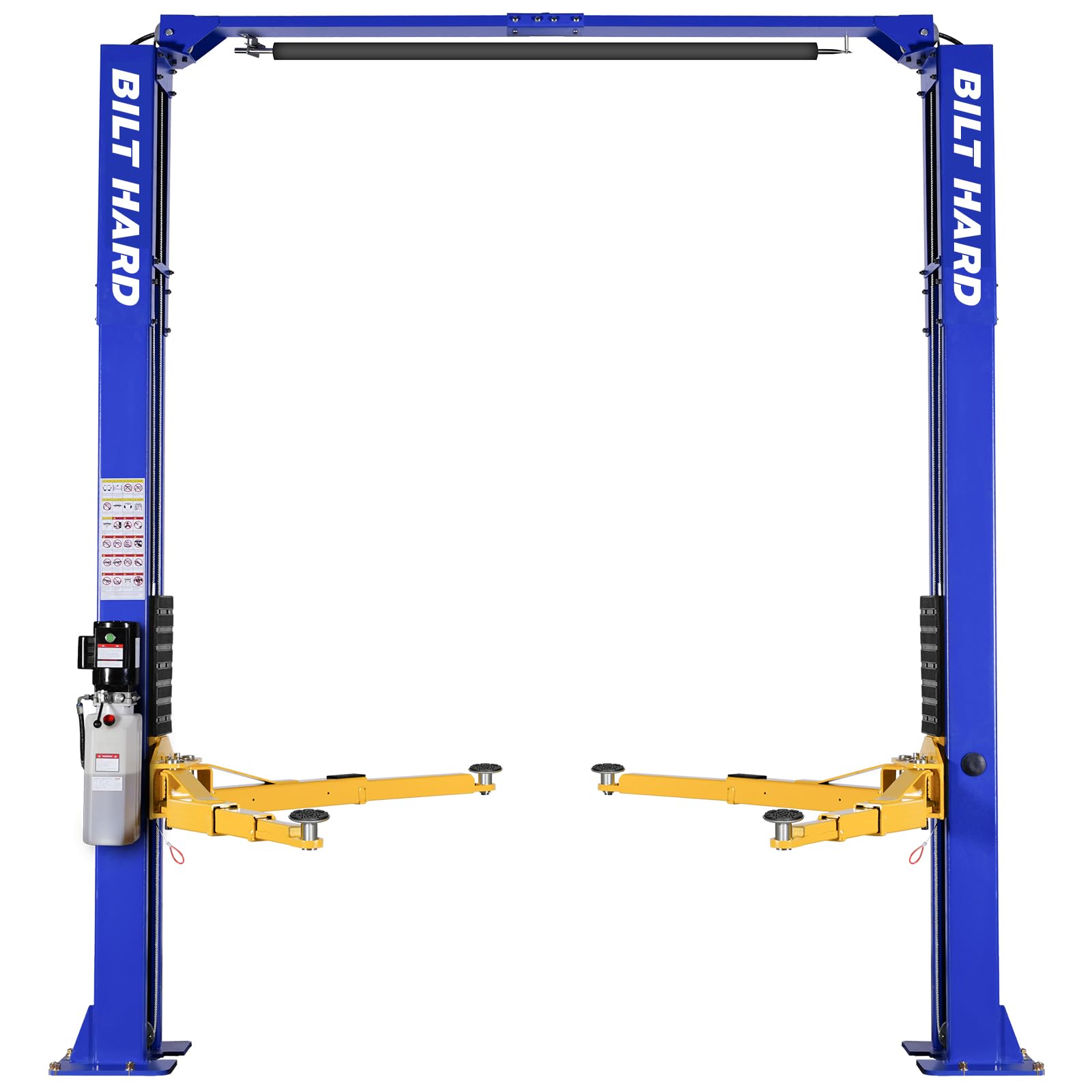 BILT HARD Two Post Car Lift with a white minivan