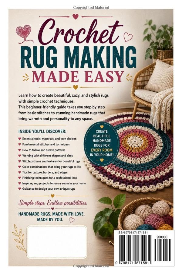 Crochet Rug Making Made Easy: A Beginner-Friendly Guide to Rug-Making Techniques, Patterns, Stitches, Shapes, Color Combinations, and Beautiful Home Décor Projects image 3