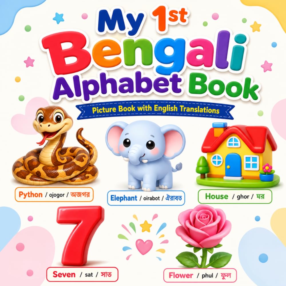 My First Bengali Alphabets Book for Kids: A Fun Bengali ABC Picture Book with English Translations for Toddlers, Preschoolers, and Beginners (বাংলা বর্ণমালা বই শিশুদের জন্য)
