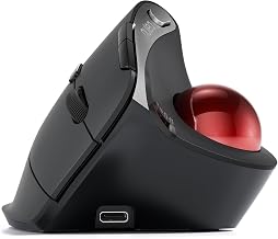 Nulea M506 Vertical Ergonomic Wireless Thumb Trackball Mouse | 4 DPI levels, connection for 3 devices, up to 21 days battery, compatible with PC, Mac & Tablet