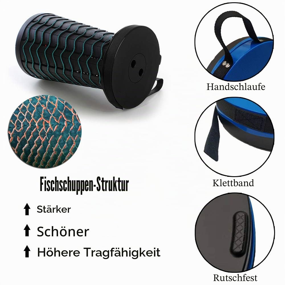 Tragbarer Klapphocker, Zweiten Generation Mini Teleskophocker Leichte Campinghocker für Outdoor Camping Angeln BBQ Drinnen Küche, Belastung 397 lb (L-schwarz)