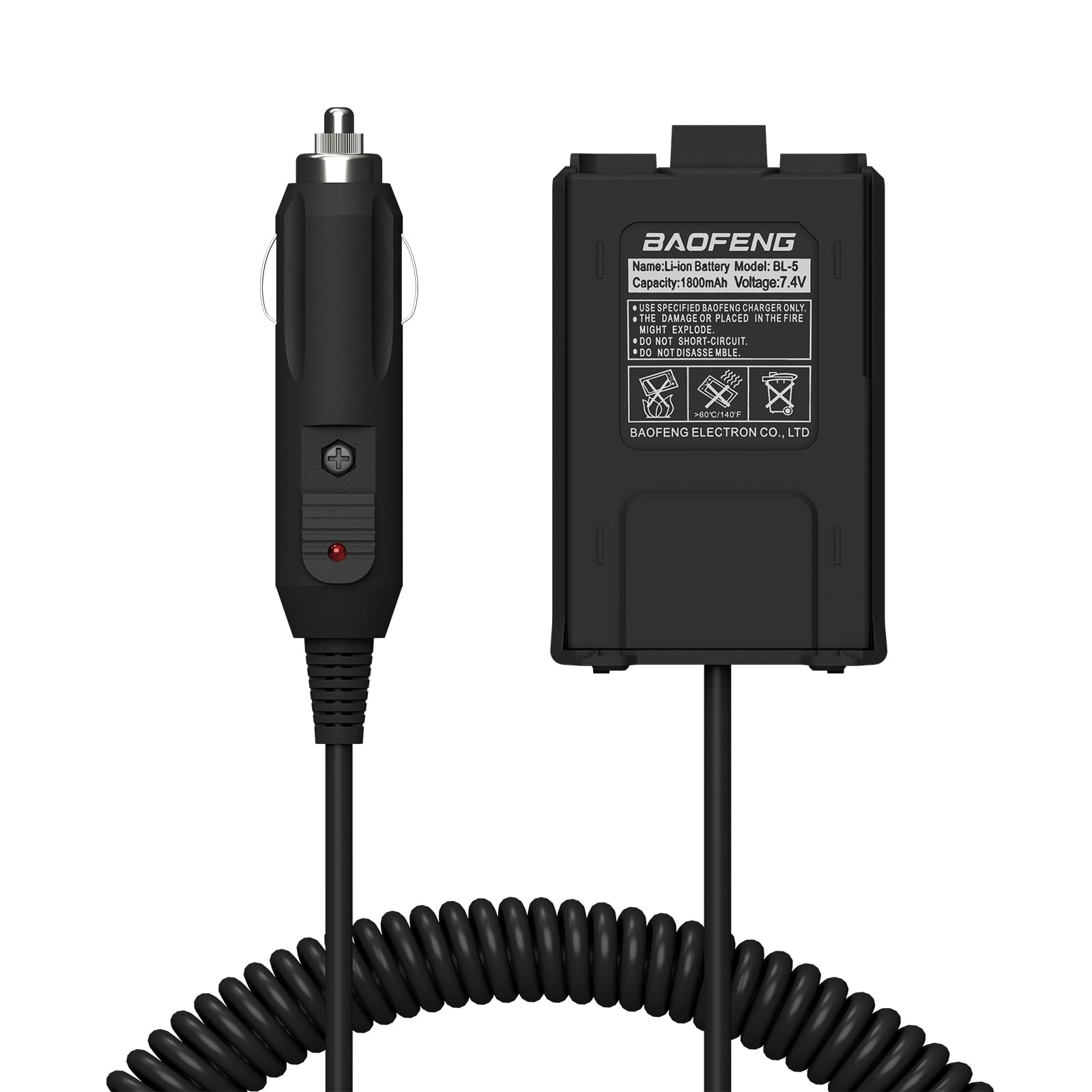 UV-5R Battery Eliminator for BF-F8HP Two Way Radio 7.4V BL-5 Car Charger Accessories