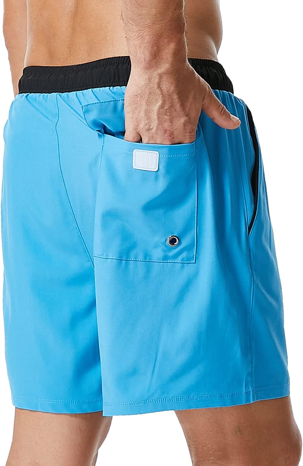 SILKWORLD Mens Swim Trunks with Compression Liner 2 in 1 Quick Dry Bathing Suit Beach Shorts with Zipper Pockets thumbnail