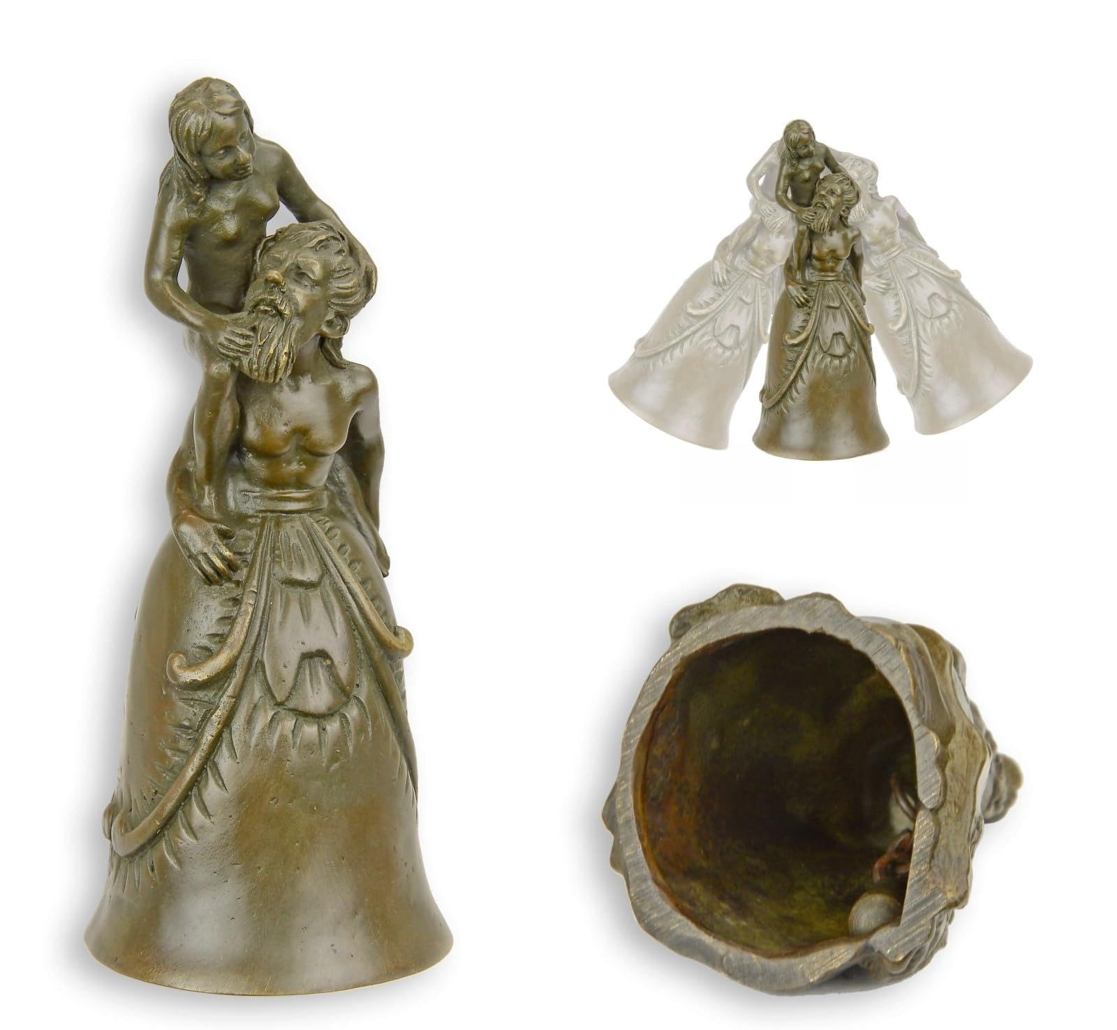 Cloche de table en bronze aubaho au design rétro et érotique pour déco
