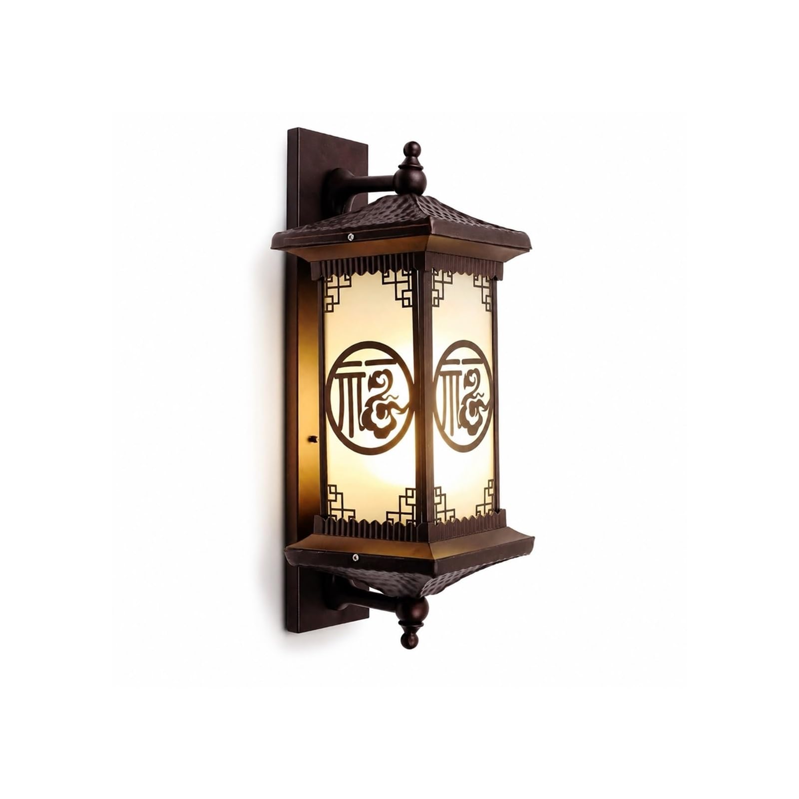 OZBMA Coffee Gold Wall Lantern, Postmodern LED Outdoor Light, Waterproof Die-Cast Aluminum Exterior Sconce with Frosted Glass, Villa Patio Garden Porch Lighting Fixtures Threshold