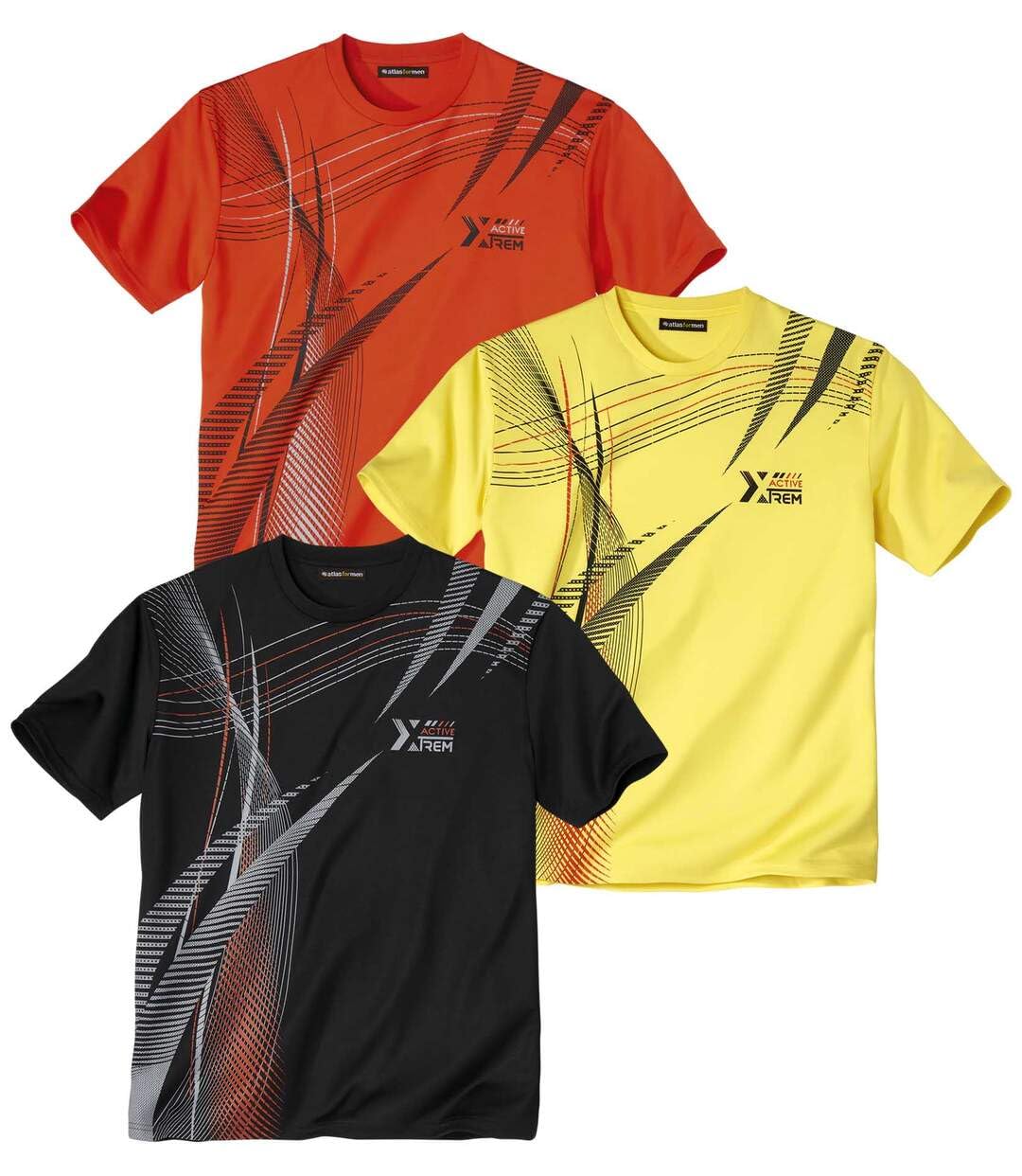 ATLAS FOR MEN Lote de 3 Camisetas para Hombre - Cuello Redondo - Manga Corta - Disponible en Tallas Grandes