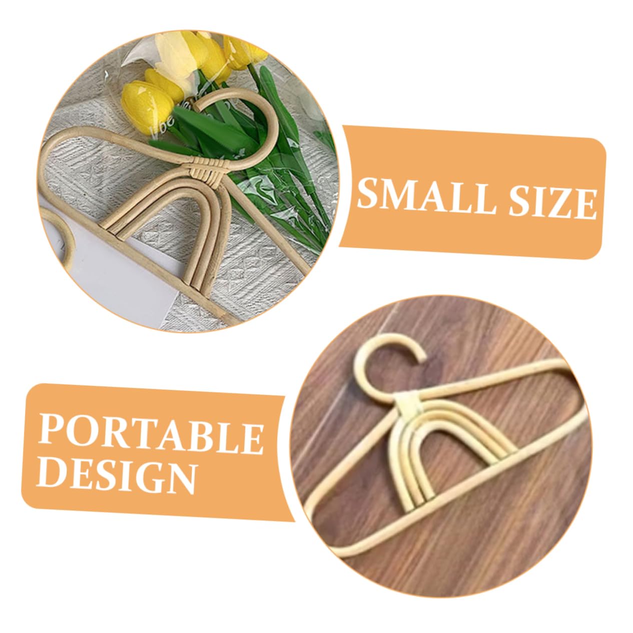 2piezas Perchas De Ratán para Ropa Infantil Decoración De Habitación para Organizadores para Guardería y Bebés